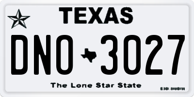 TX license plate DNO3027