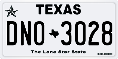TX license plate DNO3028
