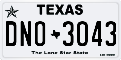 TX license plate DNO3043