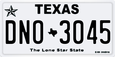 TX license plate DNO3045