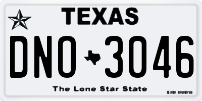 TX license plate DNO3046