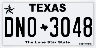 TX license plate DNO3048