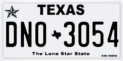 TX license plate DNO3054