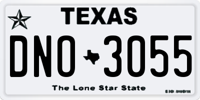 TX license plate DNO3055