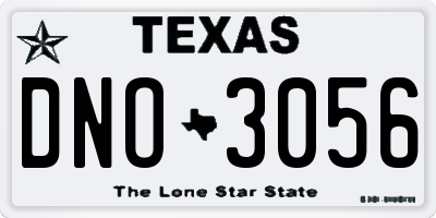 TX license plate DNO3056