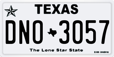 TX license plate DNO3057