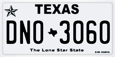 TX license plate DNO3060