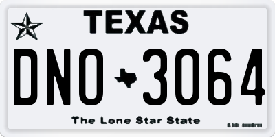TX license plate DNO3064