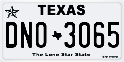 TX license plate DNO3065