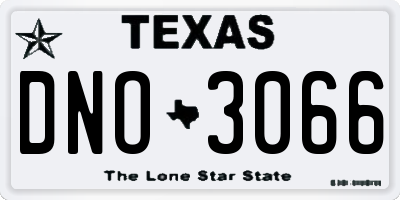 TX license plate DNO3066