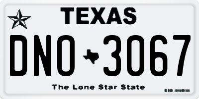 TX license plate DNO3067