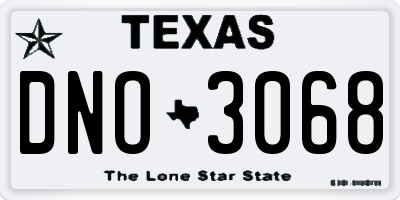 TX license plate DNO3068