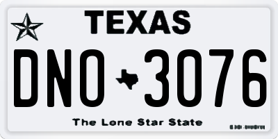 TX license plate DNO3076