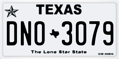 TX license plate DNO3079