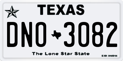TX license plate DNO3082