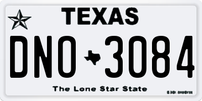 TX license plate DNO3084