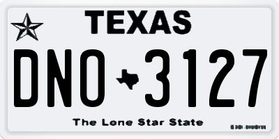 TX license plate DNO3127