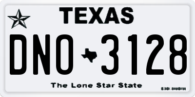 TX license plate DNO3128