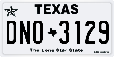 TX license plate DNO3129