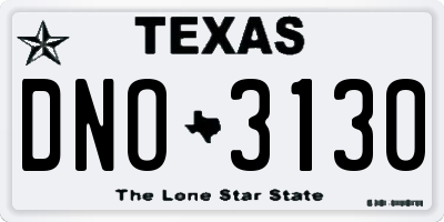 TX license plate DNO3130