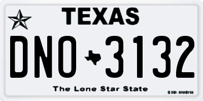 TX license plate DNO3132