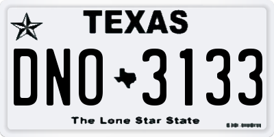 TX license plate DNO3133