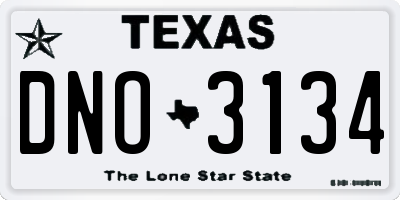 TX license plate DNO3134