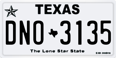 TX license plate DNO3135