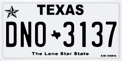 TX license plate DNO3137