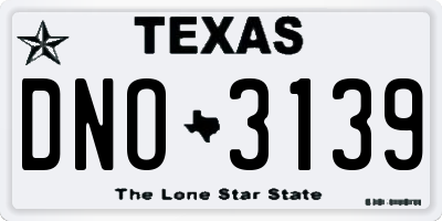 TX license plate DNO3139