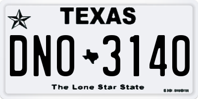 TX license plate DNO3140