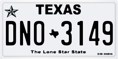 TX license plate DNO3149