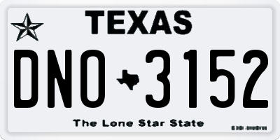 TX license plate DNO3152