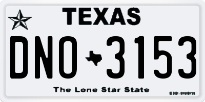 TX license plate DNO3153