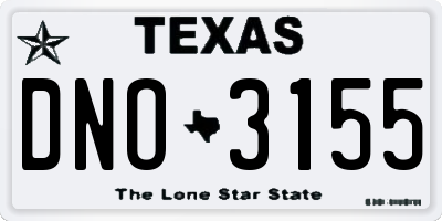TX license plate DNO3155