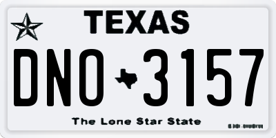 TX license plate DNO3157