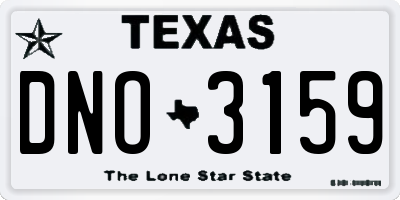 TX license plate DNO3159
