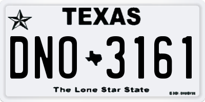 TX license plate DNO3161