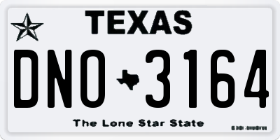 TX license plate DNO3164
