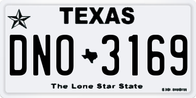TX license plate DNO3169