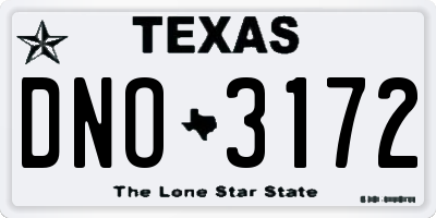 TX license plate DNO3172