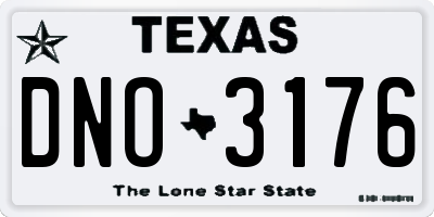 TX license plate DNO3176