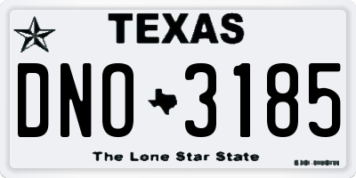 TX license plate DNO3185