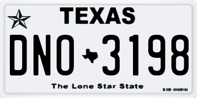 TX license plate DNO3198