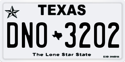 TX license plate DNO3202