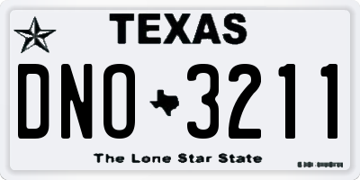 TX license plate DNO3211