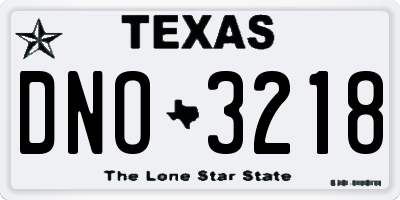 TX license plate DNO3218