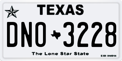 TX license plate DNO3228