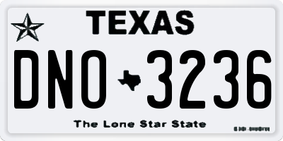 TX license plate DNO3236