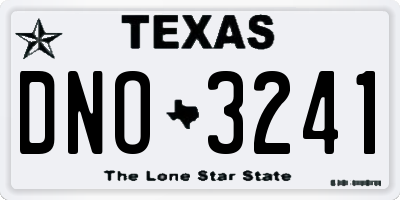 TX license plate DNO3241
